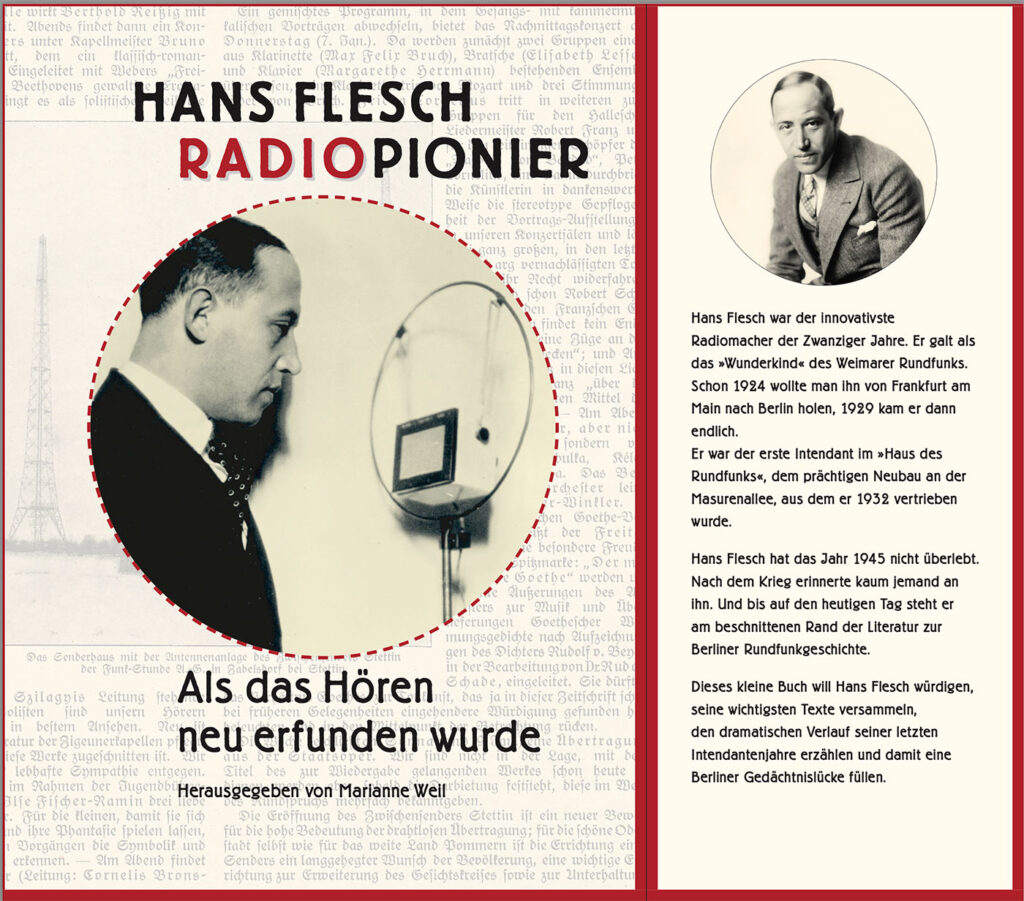 Cover und Klappentext vom Buch "Hans Flesch - Radiopionier"